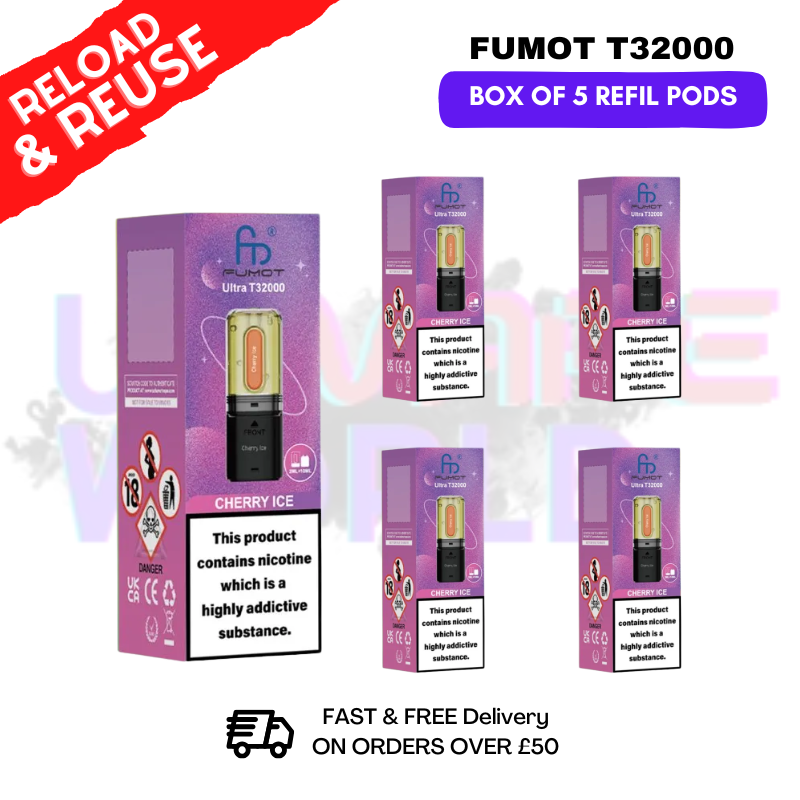 Cherry ICE Fumot T32000 REPLACEMENT PODS - BOX OF 5 - UKVAPEWORLD