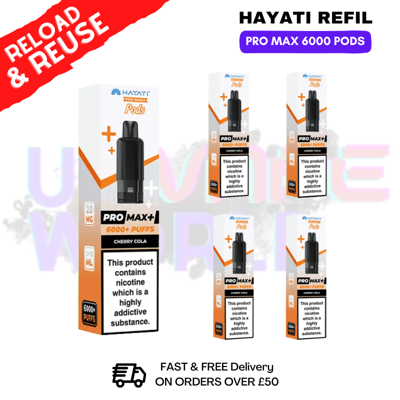 Cherry Cola Hayati ProMax Pods Box Of 5 Cherry Cola Hayati ProMax Pods Box Of 5