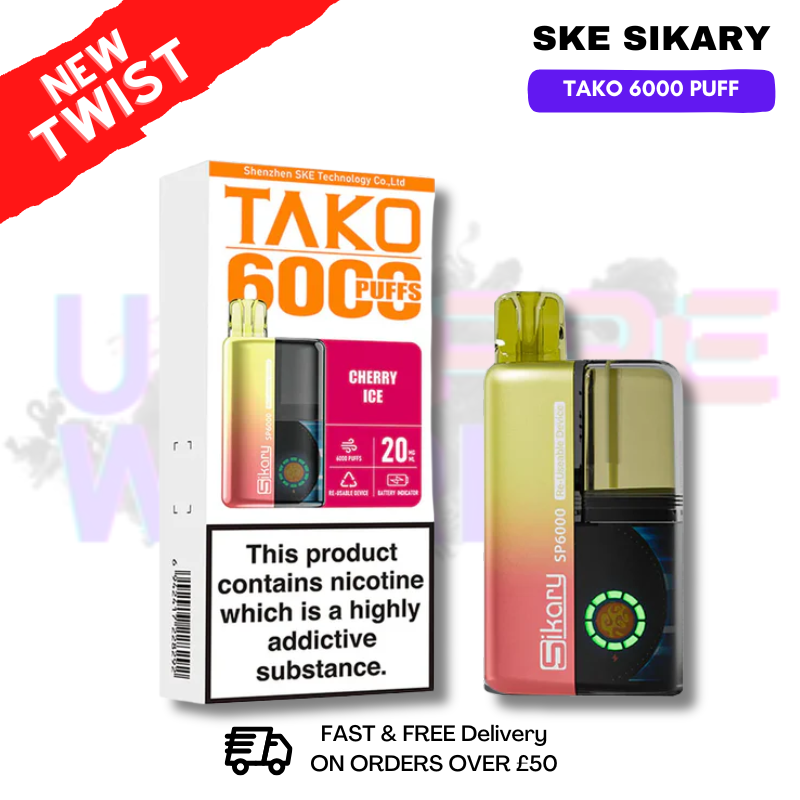 Cherry ICE SKE SIKARY 6000 PUFF 6K Prefilled Kit