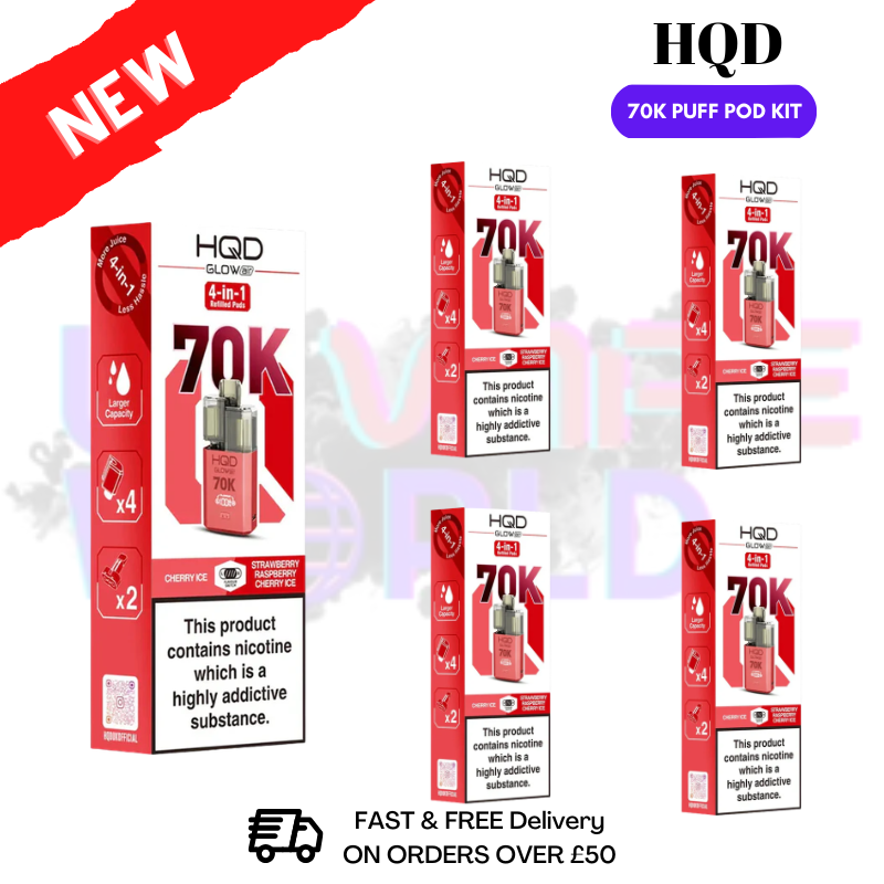 Cherry ICE HQD Glow Air 70k Vape Kit Box of 5