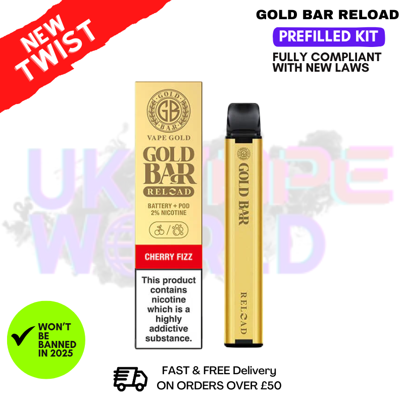 gold bar cherry fizz disposable vape Gold Bar XL Cherry Fizz Prefilled Pod + Refill · Vapor Stormx