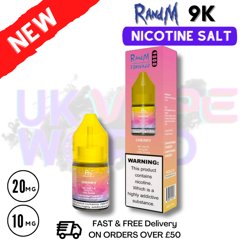 Shop Cherry RandM Tornado 9000 Nic Salt 10ml eLiquid - UK Vape World
