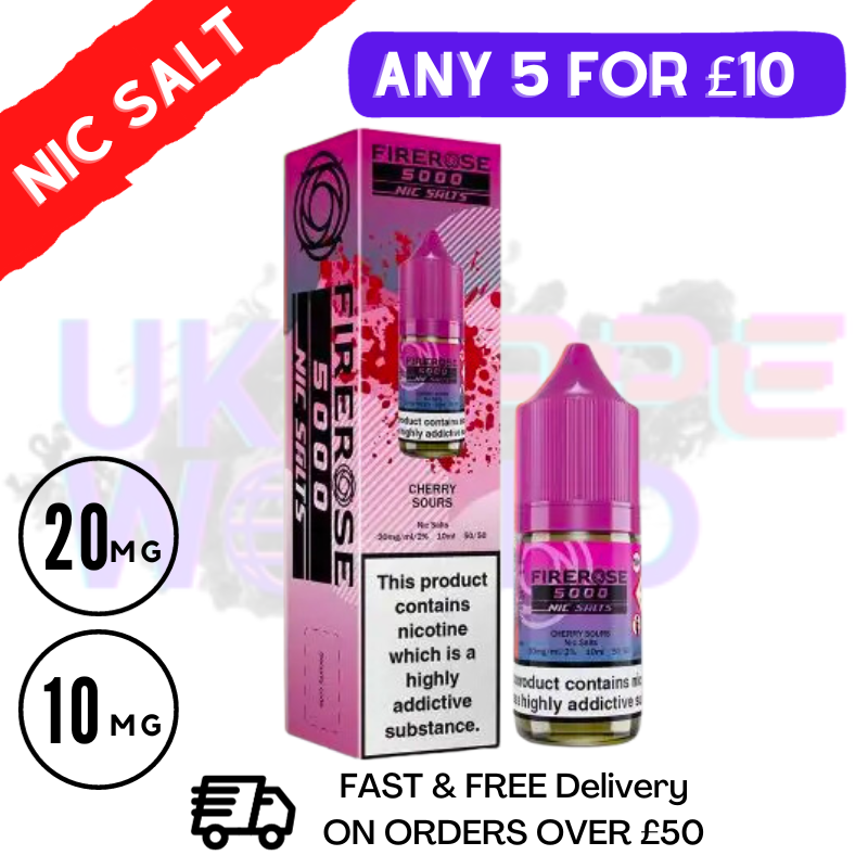 Elux Firerose 5000 Cherry Sours Nic Salt 10ml E-Liquid | UK