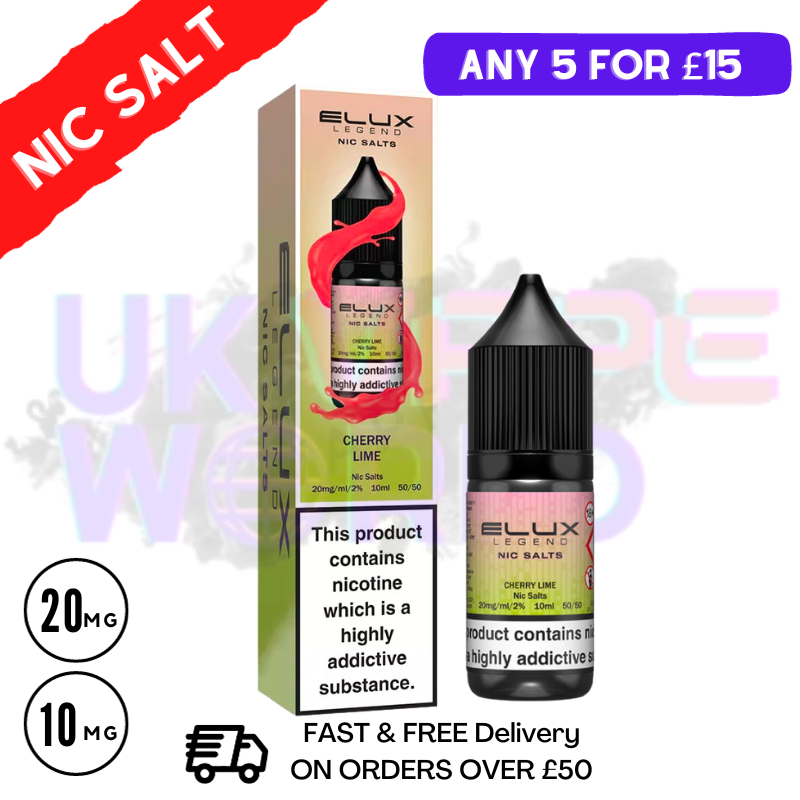 CHERRY LIME Elux Legend Nic Salt 10ML eLiquid | ANY 5 FOR 12 CHERRY LIME Elux Legend Nic Salt 10ML eLiquid | ANY 5 FOR 12