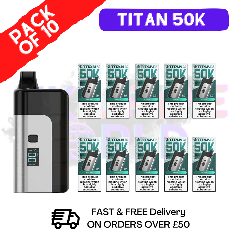 Cool Mint Titan X 50000 Puff Pod Kit Box Of 10