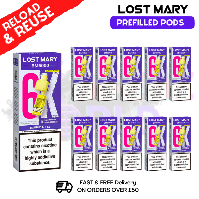 lost mary double apple 6000 Double Apple Lost Mary BM6000 Replacement Pods BOX OF 10