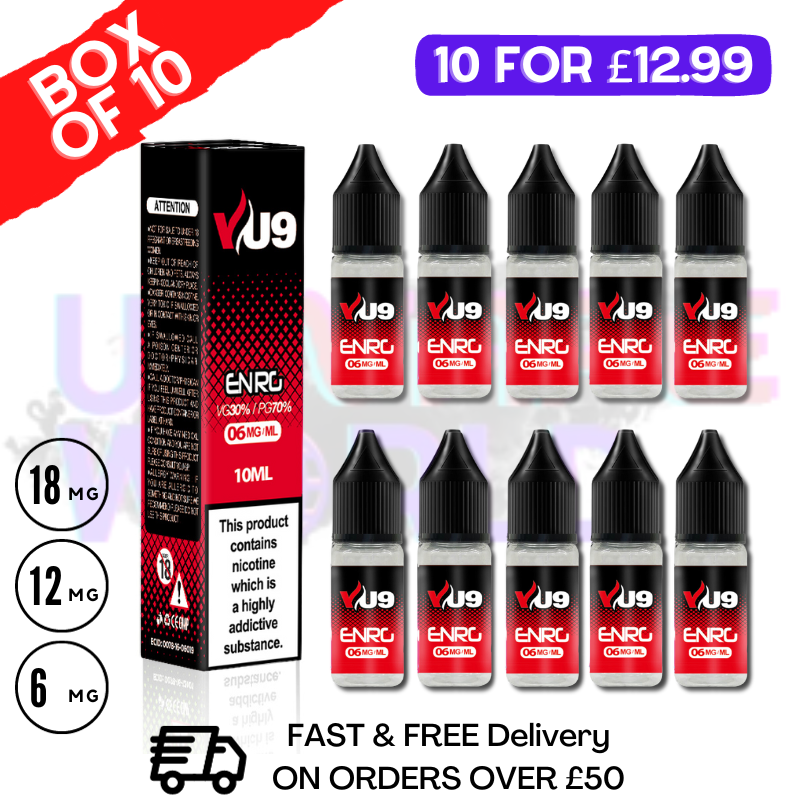Energ VU9 E-Liquid Juice 10ml Nic Eliquid - 10 x 10ML BUNDLE - UK Vape World