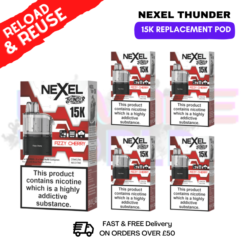 Fizzy Cherry Nexel 15K REPLACEMENT PODS BOX OF 5 - UKVAPEWORLD