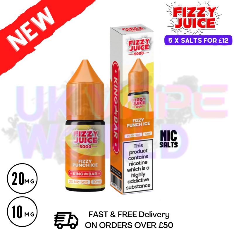 Fizzy Juice 5000 Nic Salt Fizzy Punch ICE 10ML E-liquid Fizzy Juice 5000 Nic Salt Fizzy Punch ICE 10ML E-liquid