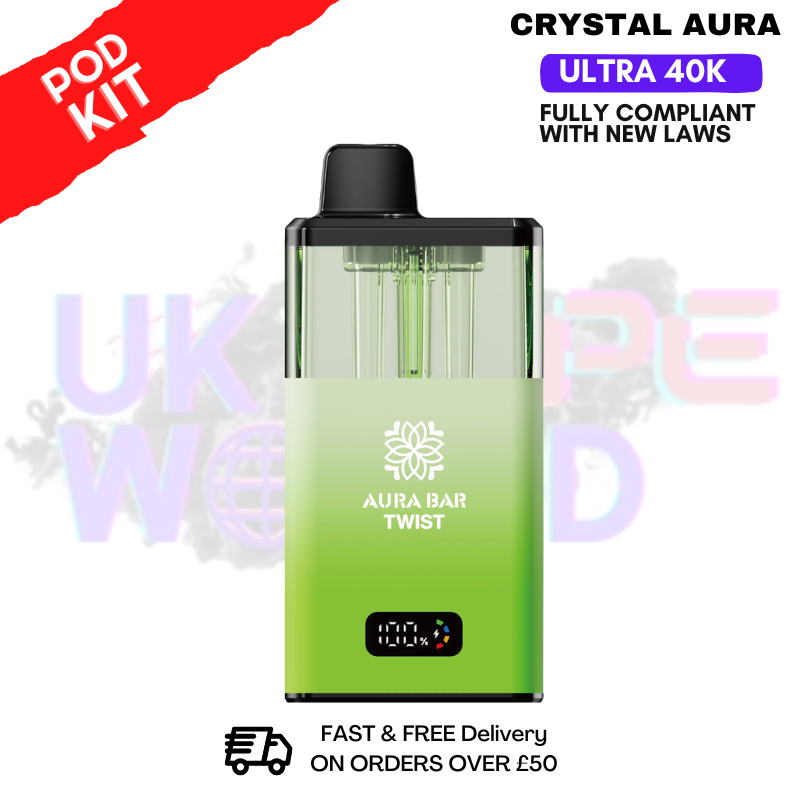 shop Fresh Mint Crystal AURA 40K Puff Pod Kit - ukvapeworld