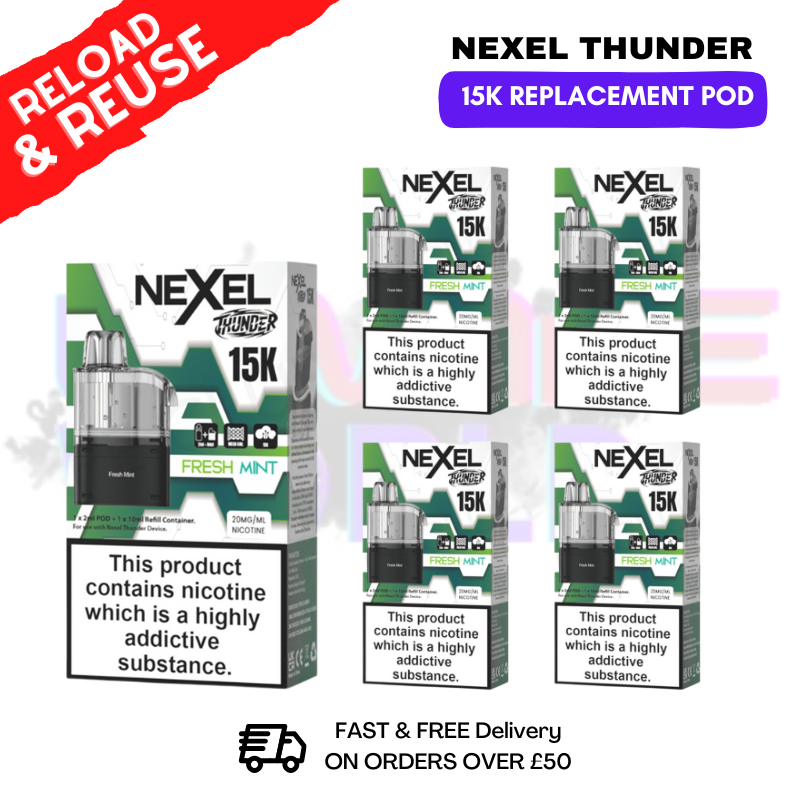 Fresh Mint Nexel 15K REPLACEMENT PODS BOX OF 5 - UKVAPEWORLD