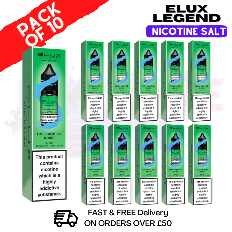 Shop Fresh Menthol Mojito Elux Legend Nic Salt BOX OF 10 - UK Vape World