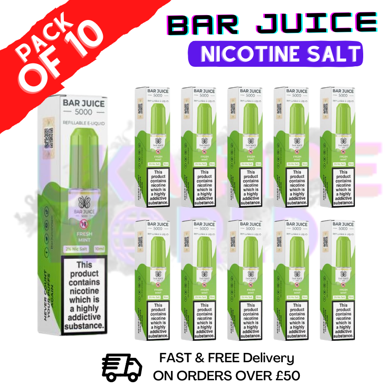 Shop Fresh Mint Bar Juice 5000 Nic Salt BOX OF 10 - UK Vape World