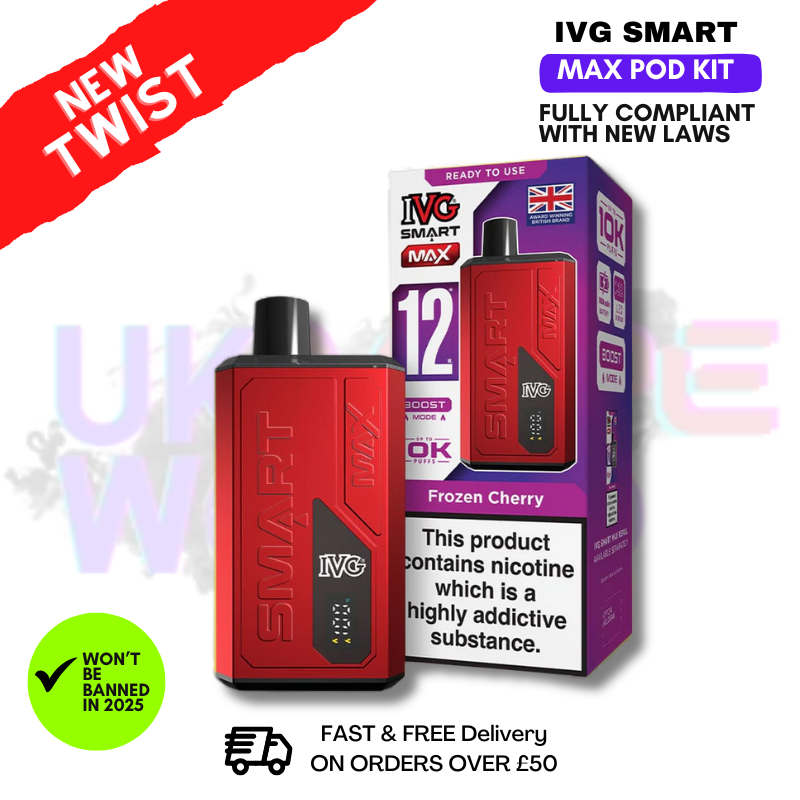 Frozen Cherry IVG Smart Max 10K Puff Prefilled Pod Kit Frozen Cherry IVG Smart Max 10K Puff Prefilled Pod Kit