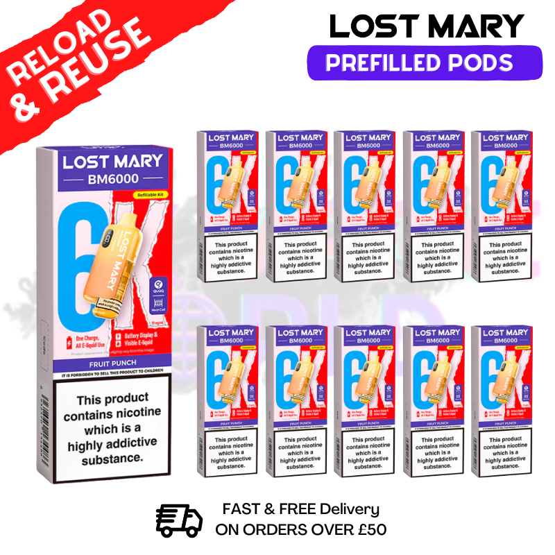 fruit punch lost mary 6000 LOST MARY Pod Kits :Refillable, Prefilled & Easy-to-Use Vape Systems