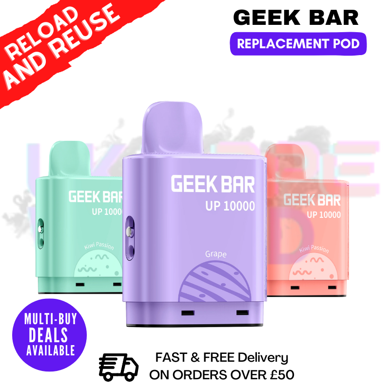 Geek Bar Up 10K Replacement Pods - 4 For 18 Geek Bar Up 10K Replacement Pods - 4 For 18