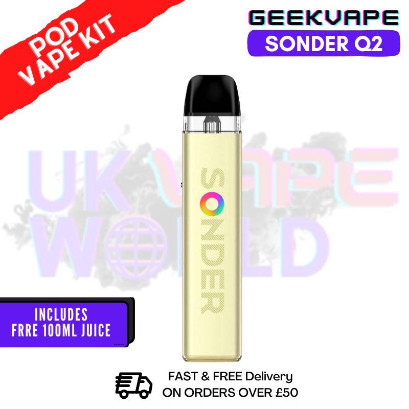 Shop Apricot Yellow GeekVape Sonder Q2 Pod Vape Kit - UK Vape World