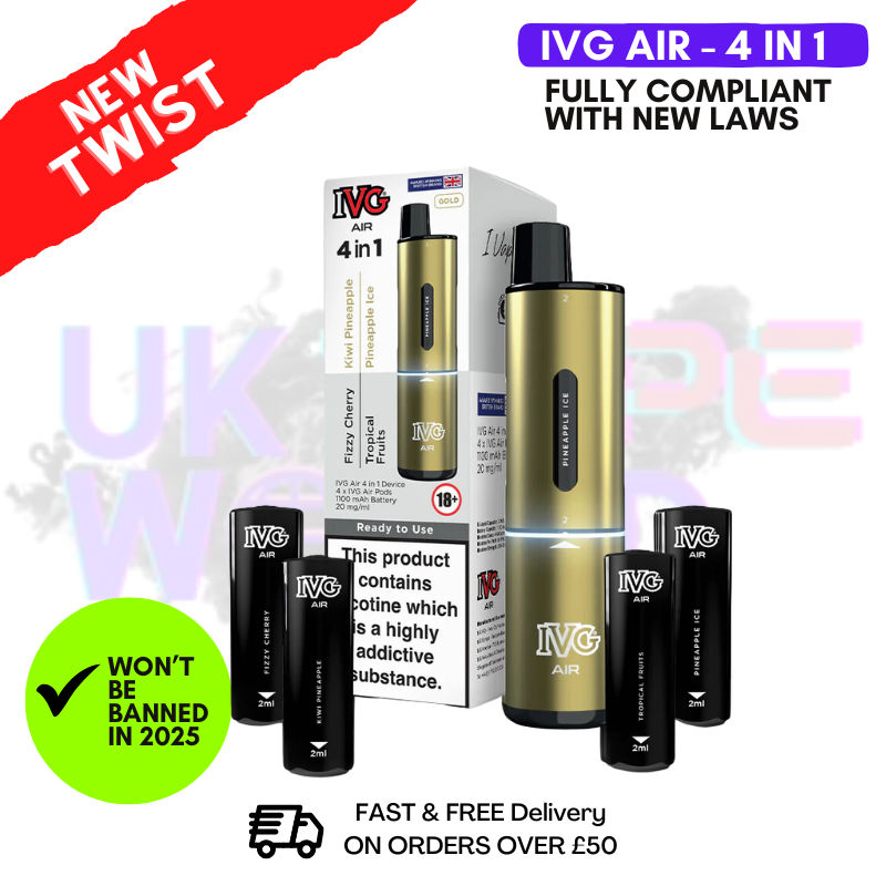 IVG Air 4 in 1 Gold Edition Prefilled Pod Kit - 8 IVG Air 4 in 1 Gold Edition Prefilled Pod Kit - 8