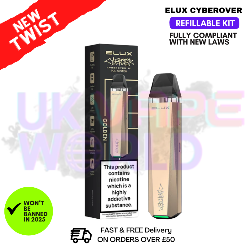 Golden Elux CyberOver P1 Refillable Kit + Free Nic Salt