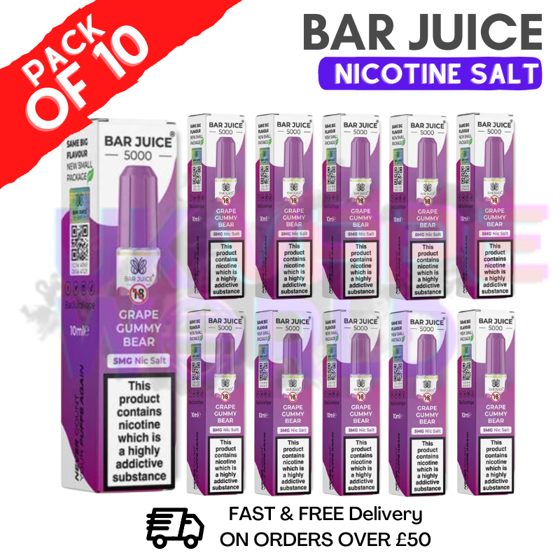 Grape Gummy Bear Bar Juice 5000 Nic Salt | Box of 10 | ONLY 13.99
