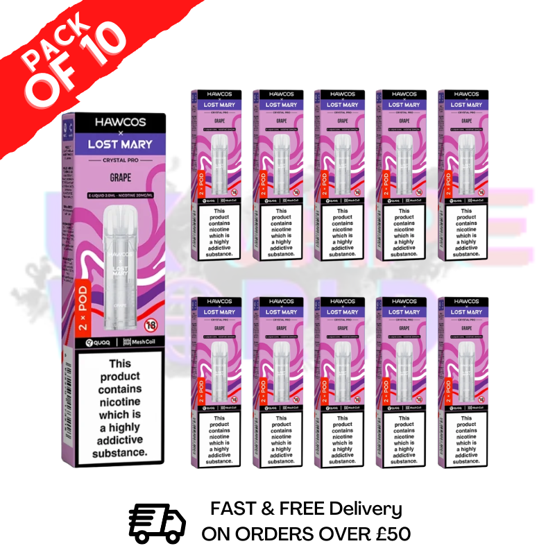 Grape Lost Mary Crystal Replacement Pods Box of 10 Grape Lost Mary Crystal Replacement Pods Box of 10