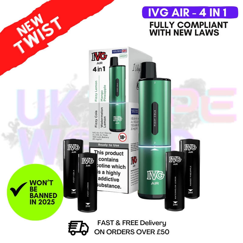 IVG Air 4 in 1 Green Edition Prefilled Pod Kit - 8.00 IVG Air 4 in 1 Green Edition Prefilled Pod Kit - 8.00