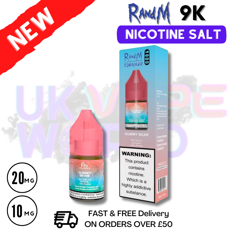Shop Gummy Bear RandM Tornado 9000 Nic Salt 10ml eLiquid - UK Vape World