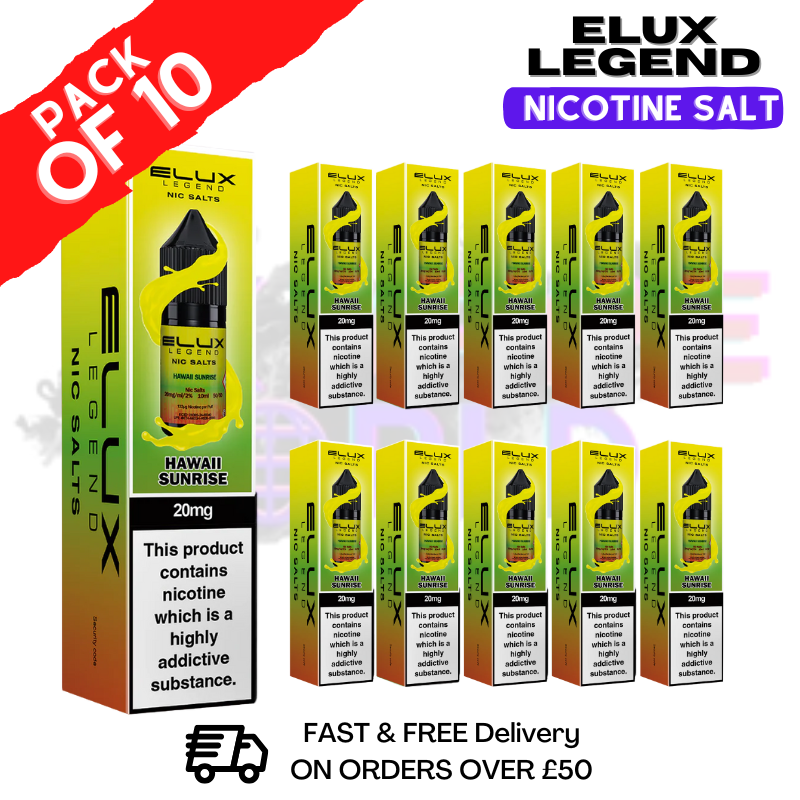 hawaiian sunrise elux liquid Hawaii Sunrise Elux Legend Nic Salt BOX OF 10