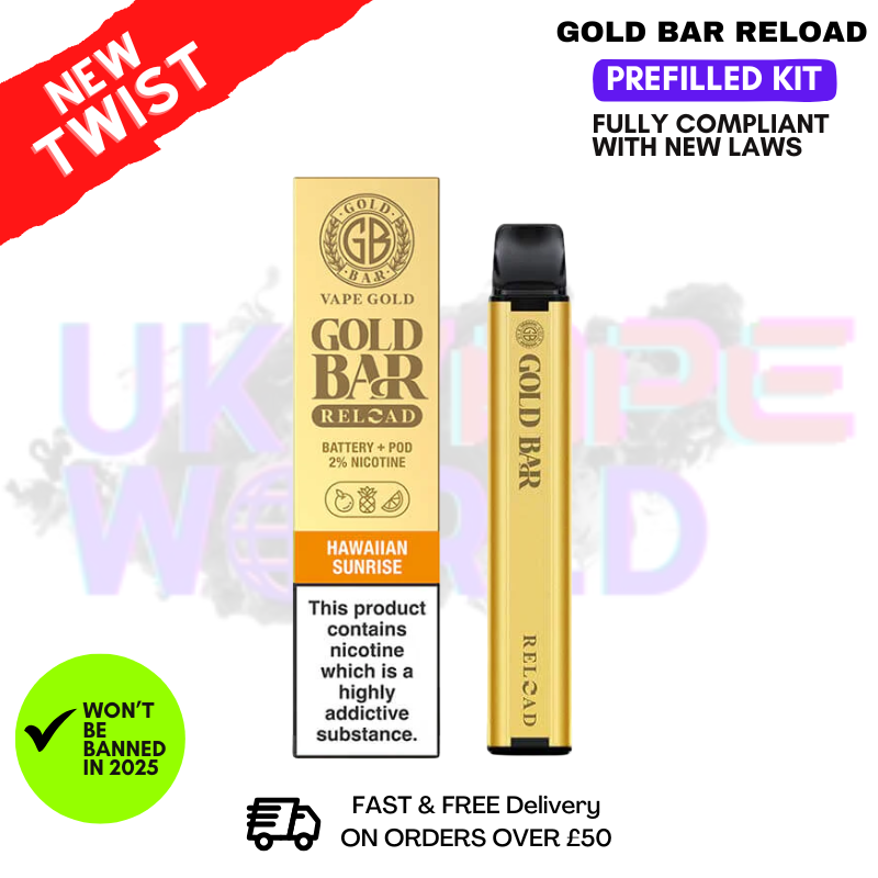 elfbar pods hawaiian Sunrise Gold Bar Reload Prefilled Pod Kit Best pre filled vape pods disposable aurora blue paint Flavour:Blackcurrant Aniseed Elfbar | Vapes &