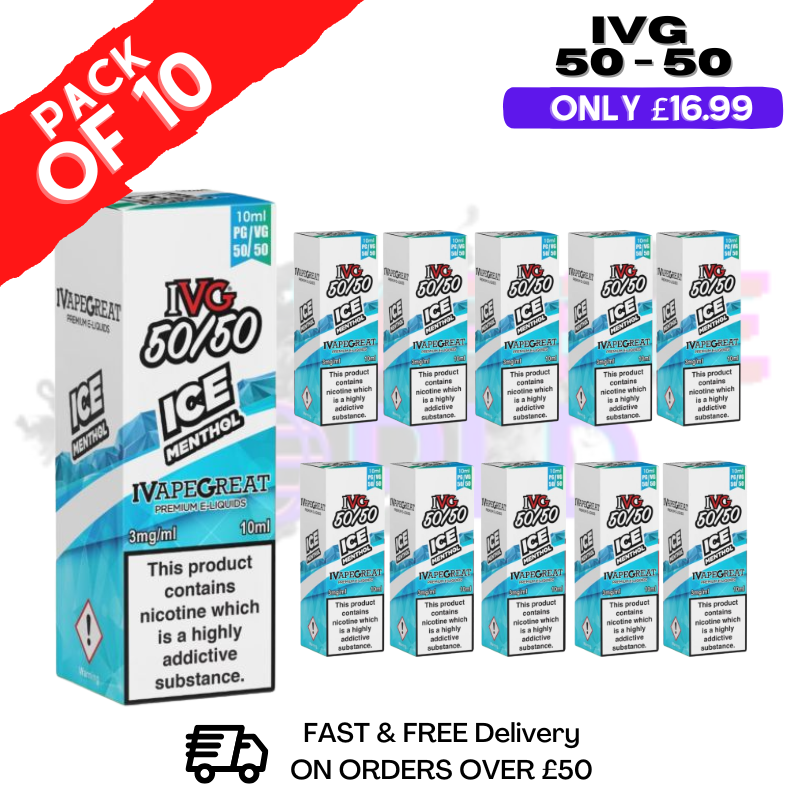 ICE Menthol IVG 50/50 Eliquid Box Of 10