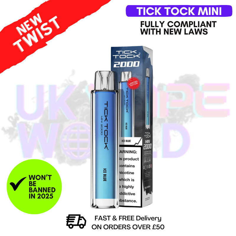 Ice Blue Tick Tock Mini 2000 Puff Kit Ice Blue Tick Tock Mini 2000 Puff Kit