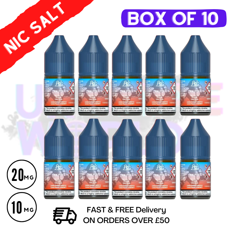Ice Pop RandM Tornado 7000 Nic Salt BOX OF 10 Ice Pop RandM Tornado 7000 Nic Salt BOX OF 10