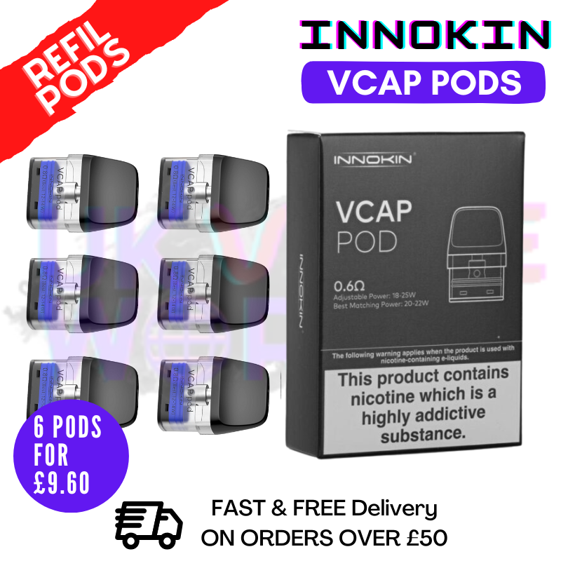 Innokin VCAP (TRINE) Replacement Pods - Six Pack 6PK Innokin VCAP (TRINE) Replacement Pods - Six Pack 6PK