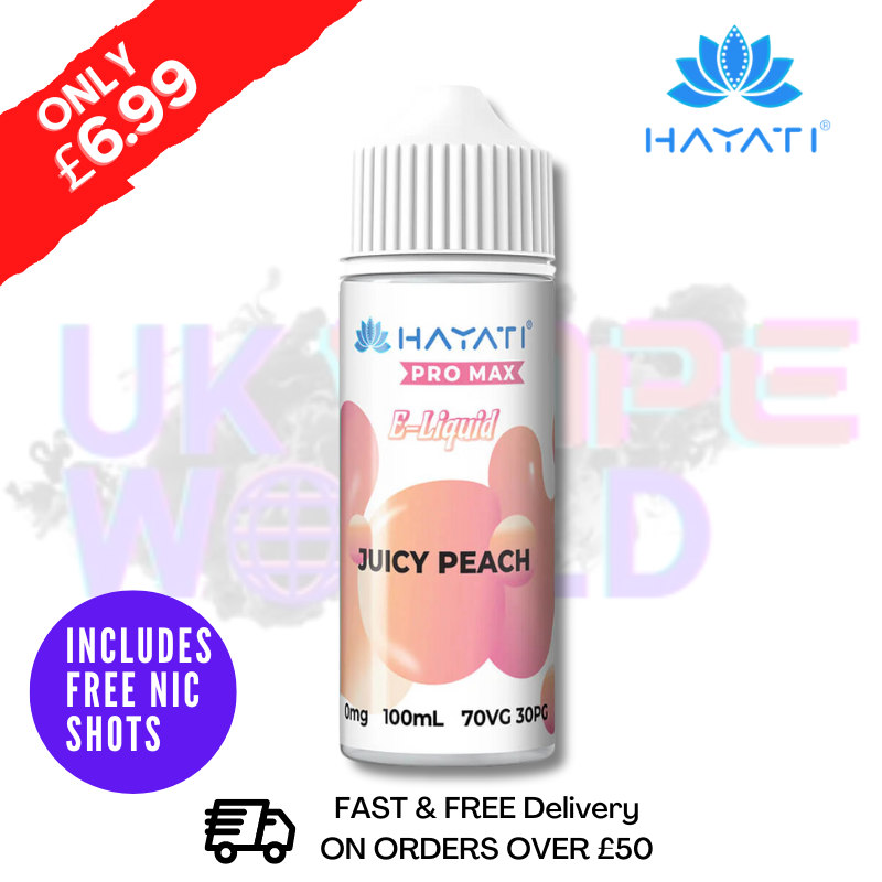 Juicy Peach Hayati Pro Max Shortfill Juice 100ML Eliquid Juicy Peach Hayati Pro Max Shortfill Juice 100ML Eliquid