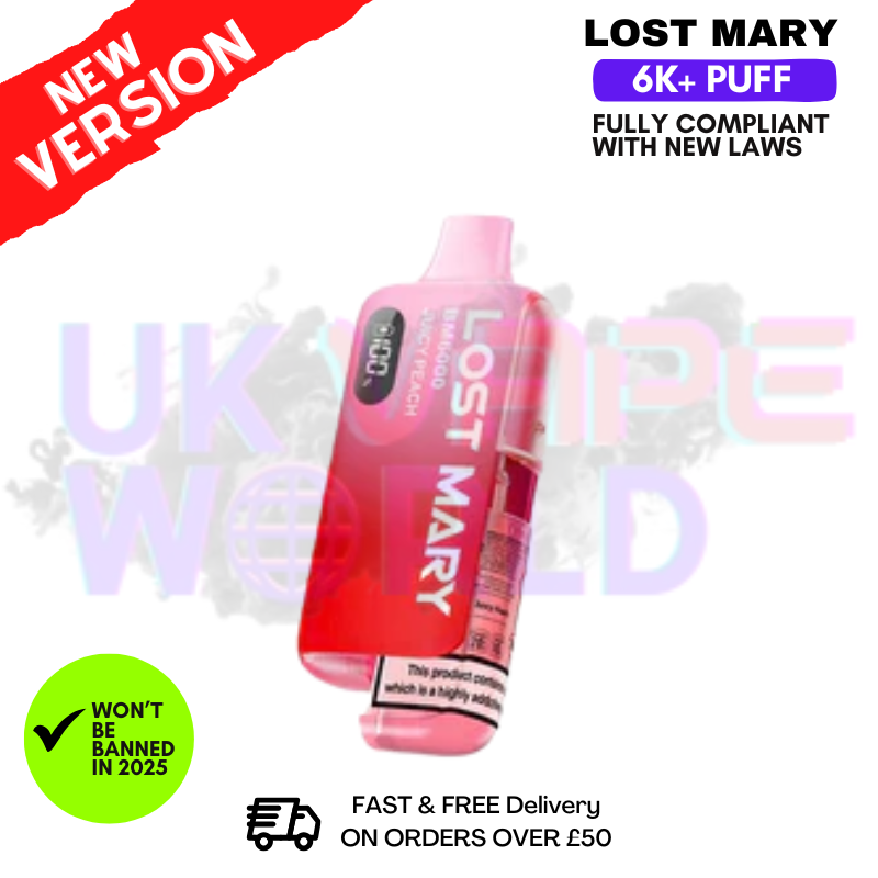 Juicy Peach Lost Mary 6K Puff Pod Kit - Only 8.99