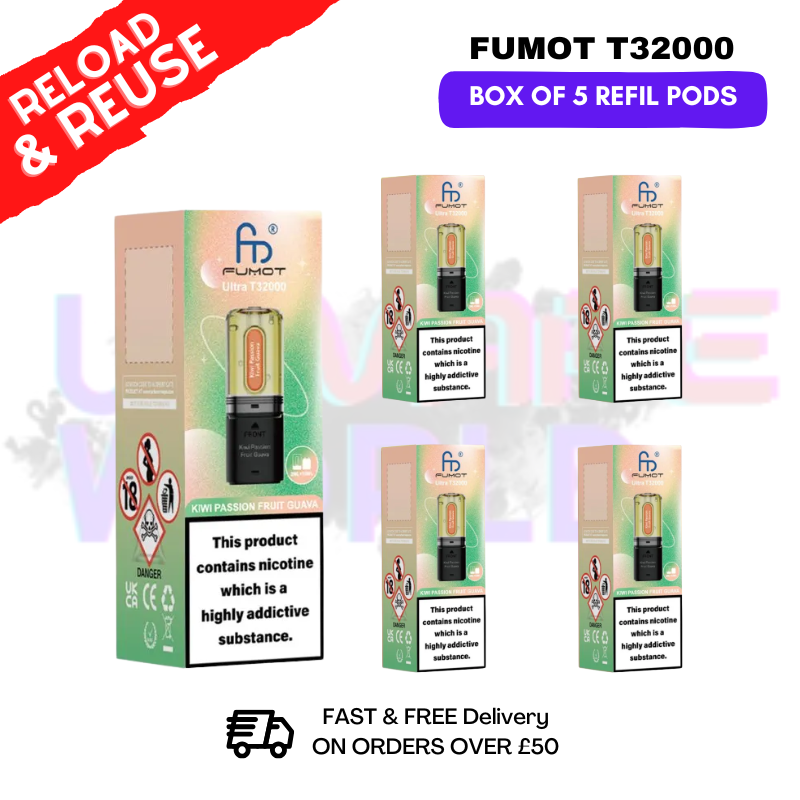 Kiwi Passionfruit Guava Fumot T32000 REPLACEMENT PODS - BOX OF 5