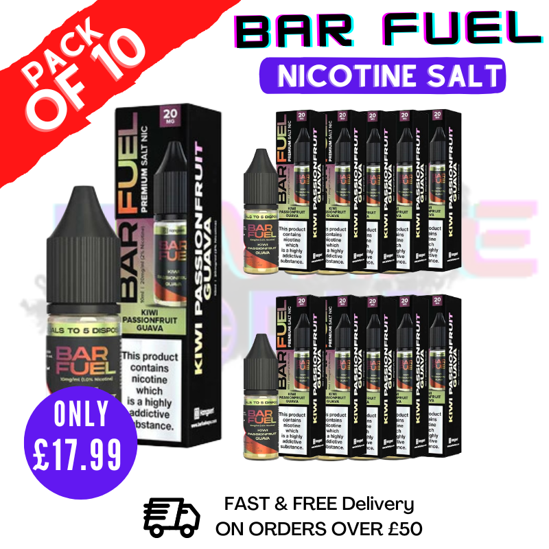 Shop Kiwi Passionfruit Guava Bar Fuel Nic Salt BOX OF 10 - UK Vape World