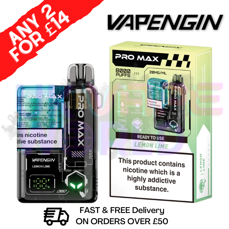 Shop Lemon Lime VapenGin Pro Max 8000 Puff 8K Bar - UK Vape World