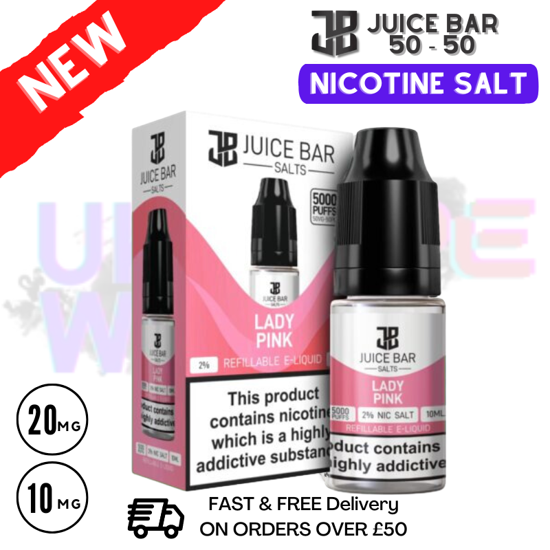Lady Pink Juice Bar Nic Salt 10ML eLiquid Only 1.99