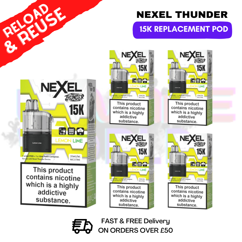 Lemon Lime Nexel 15K REPLACEMENT PODS BOX OF 5 - UKVAPEWORLD