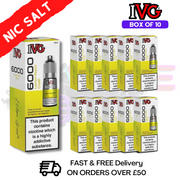 Shop Lemon Peach Crush IVG 6000 Box Of 10 Nic Salt - UK Vape World