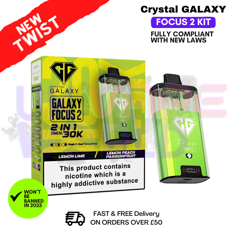 Lemon Lime Crystal Galaxy 30K Focus 2 Puff Kit Lemon Lime Crystal Galaxy 30K Focus 2 Puff Kit