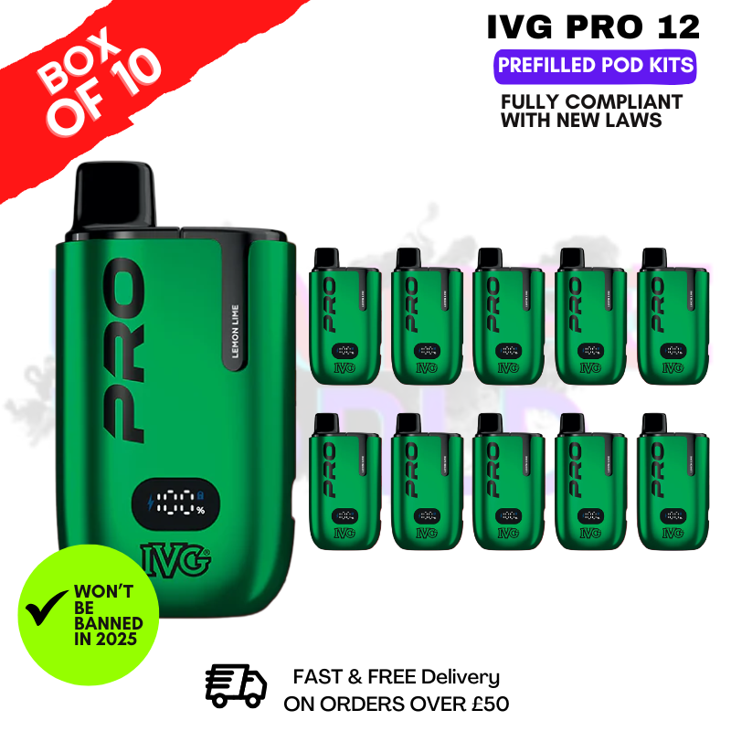 Lemon Lime IVG Pro 12 Box Of 10 Vape Kits