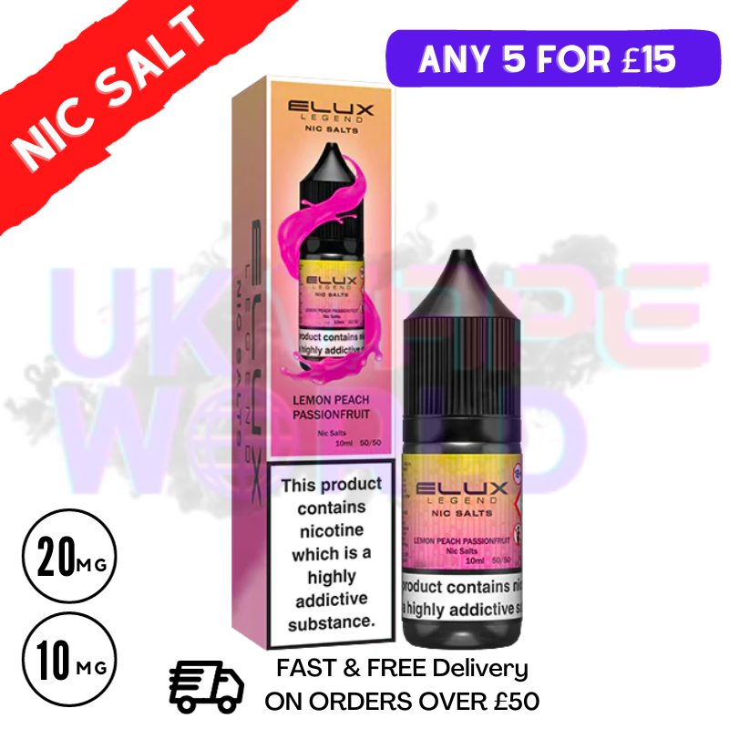 Lemon Peach Passionfruit Elux Legend Nic Salt 10ML eLiquid Lemon Peach Passionfruit Elux Legend Nic Salt 10ML eLiquid