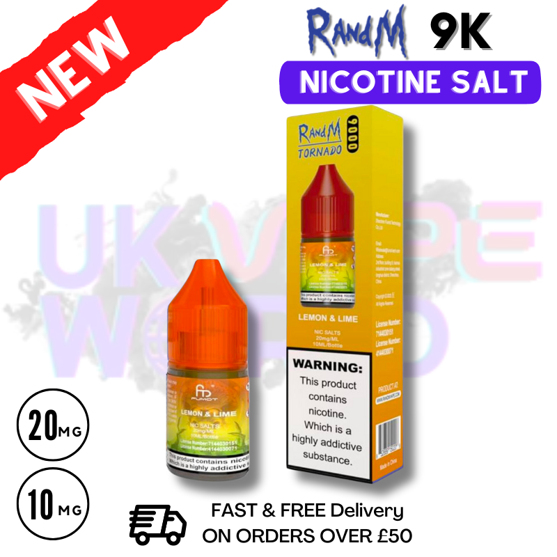 Lemon Lime RandM Tornado 9000 Nic Salt 10ml eLiquid