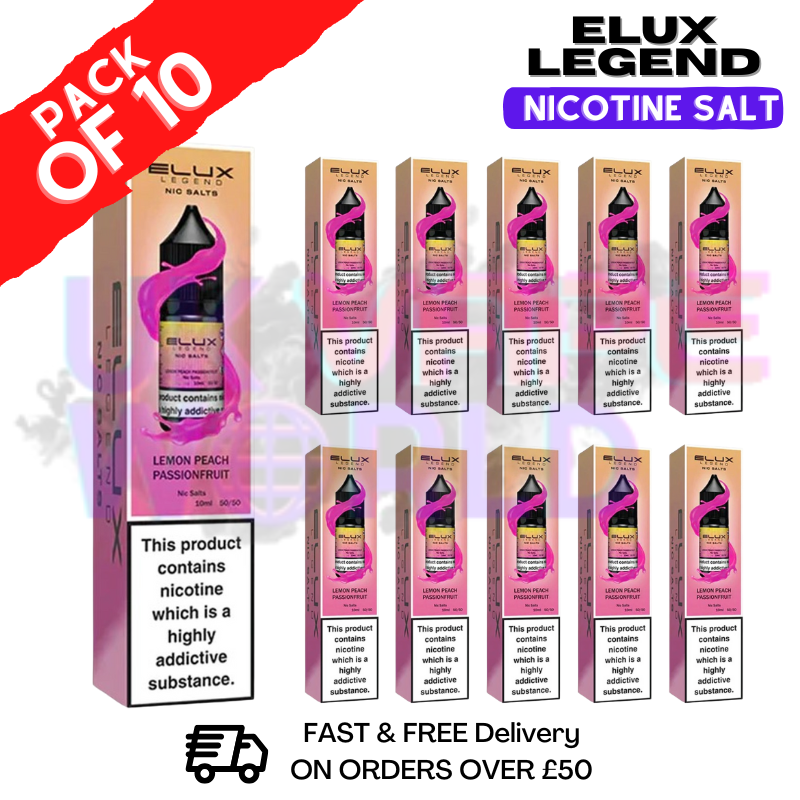 Lemon Peach Passionfruit Elux Legend Nic Salt BOX OF 10 Lemon Peach Passionfruit Elux Legend Nic Salt BOX OF 10