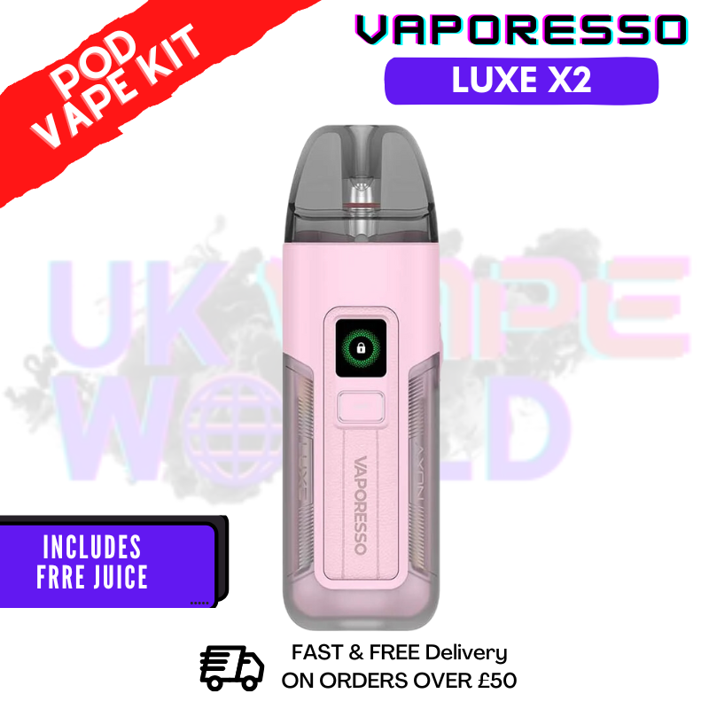 Light pink Vaporesso Luxe X2 Kit + Free 100ML Light pink Vaporesso Luxe X2 Kit + Free 100ML