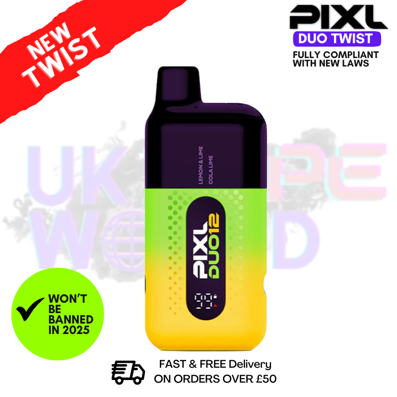 are disposable vapes illegal in spain Lime Edition Pixl Duo Twist 6000 6K Puff Kit