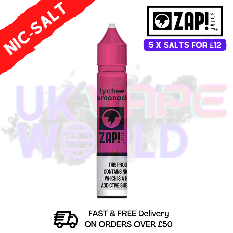 Lychee Lemonade ZAP! Nic Salt E-Juice Nicotine 10ml Lychee Lemonade ZAP! Nic Salt E-Juice Nicotine 10ml