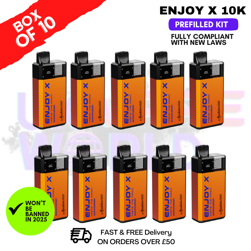 Juicy Peach Enjox X 10K Puff Prefilled Pod Kits Box Of 10